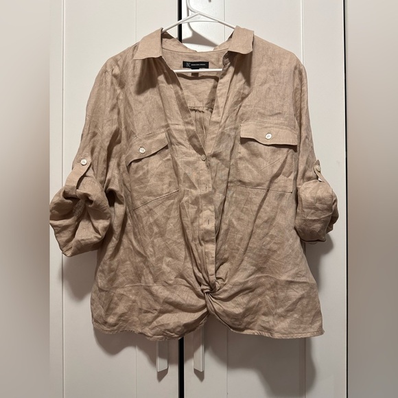 Inc International Concepts Women's 100% Linen Blouse Size XXL - Picture 3 of 7